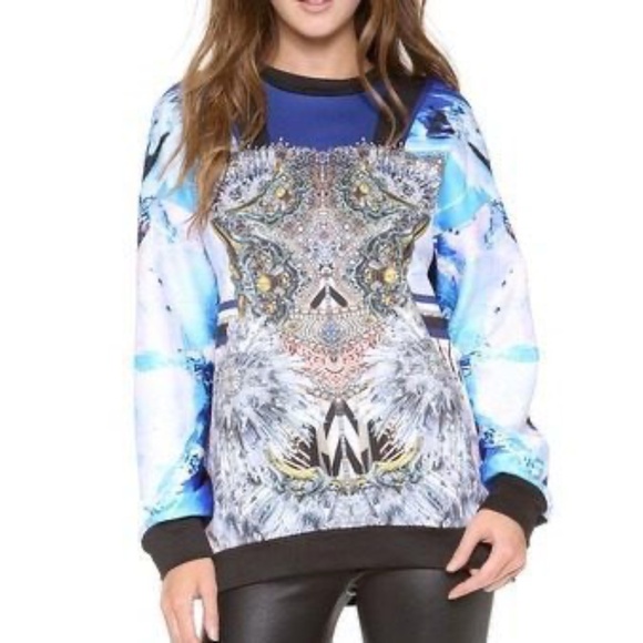 Clover Canyon Neoprene Crystal Corset Sweatshirt Size S Retail $225 - Picture 11 of 12